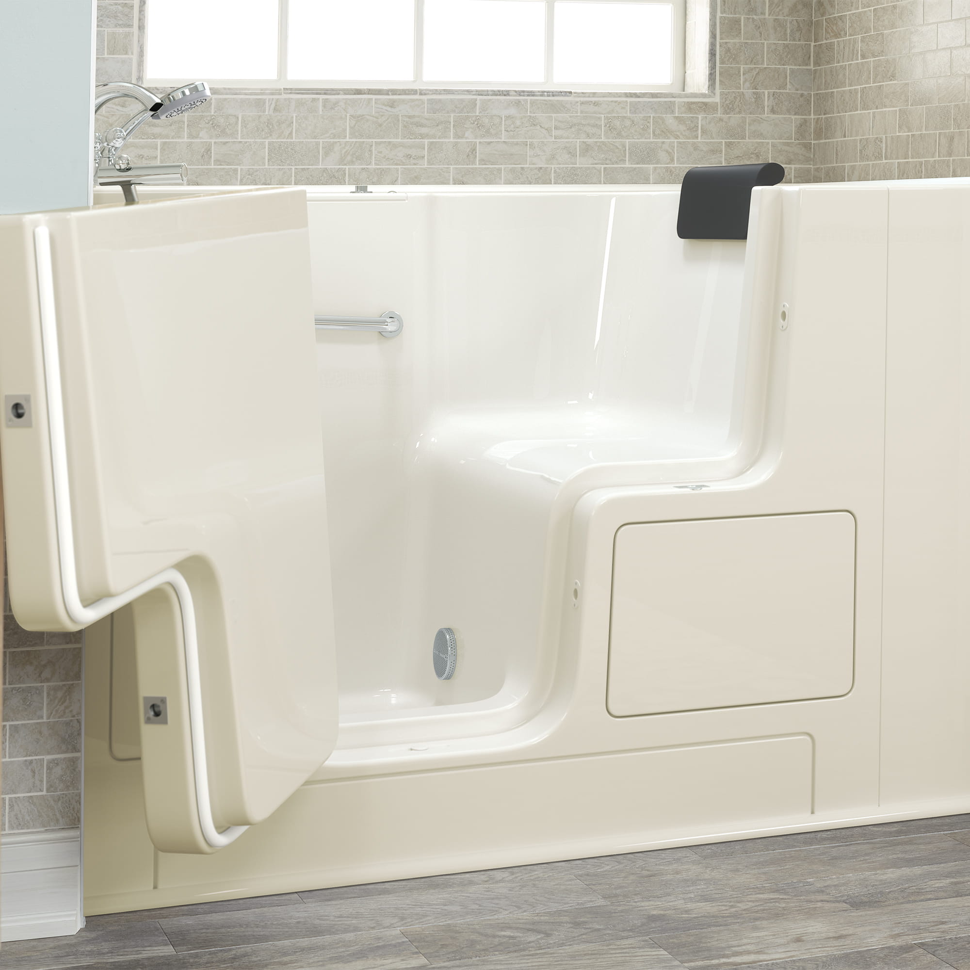 Gelcoat Premium Series 32 x 52 -Inch Walk-in Tub With Soaker System - Left-Hand Drain With Faucet